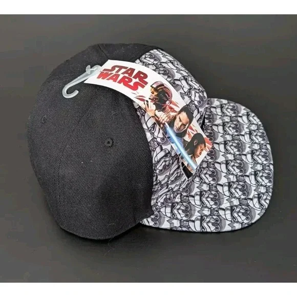 Adjustable Star Wars Storm Trooper Flat Bill Embroidered Baseball Hat Snapback - Picture 4 of 6